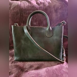Portland Leather Raindrop Crossbody Bag In Cowboy Mint Green